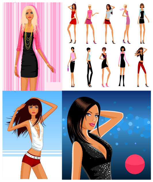 Ms de la moda las mujeres vector material