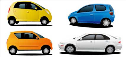 4 coches material de vectores