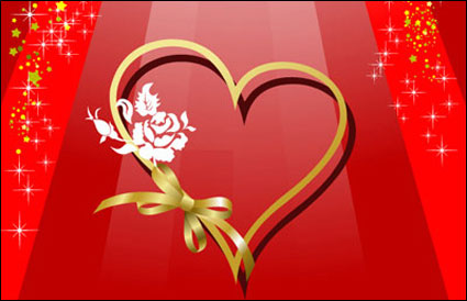 da de San Valentn de fondo de la cinta en forma de corazn y colorido del vector de material