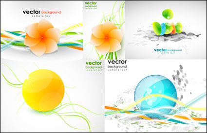 forma dinmica lnea de flores vectoriales material