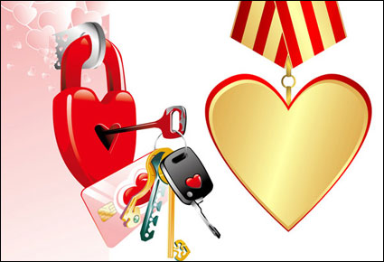 Da de San Valentn del vector de diseño creativo de material