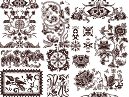Exquisito clsico esquema tradicional de material de vectores
