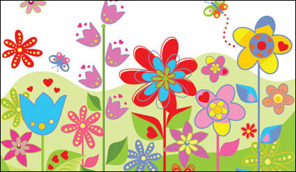 Bonito colorido flores vectoriales