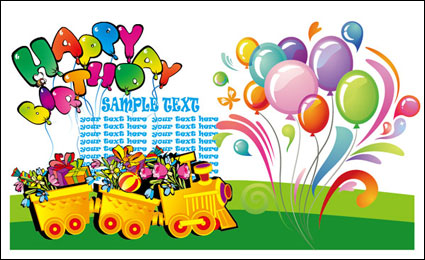 Feliz cumpleaños tema de vectores de material