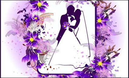 Matrimonio tema del cordn de vectores de material