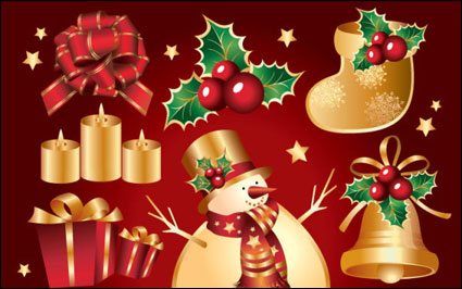 Aureate Navidad vector elemento de los materiales