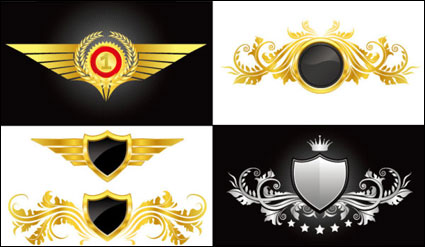 Patrn de las alas de grano de vectores. Escudo
