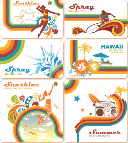 Vector de elementos de la tendencia del verano
