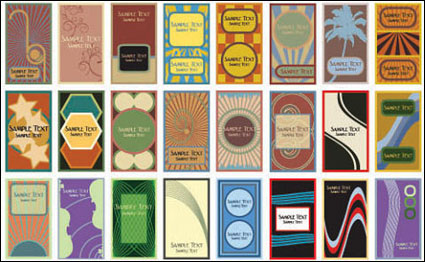60 tarjetas de estilo retro, vector de material