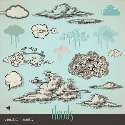 estilo GangBiHua nube de vectores de material