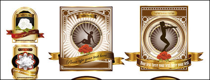 Continental aument material de oro vector etiqueta