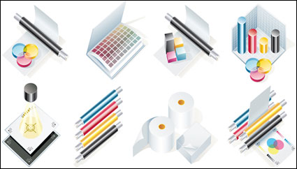 tema CMYK icono vector de material