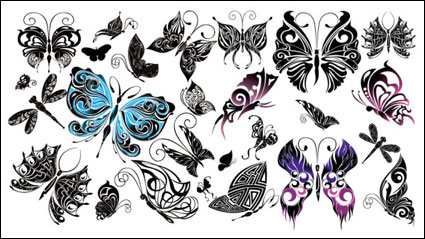 Hermosa mariposa ttem Vector