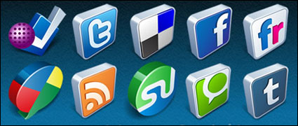 10 modelos 3D pgina web Web 2.0 icono (con el formato de IA)