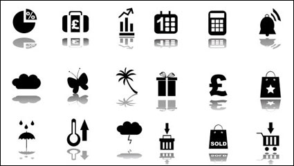 Conciso icono negro de material de vectores