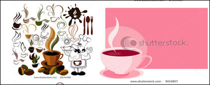 Vector icono de caf y material de referencia