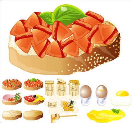 Ricos y deliciosos platos) (material de vectores