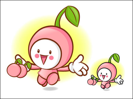 El amor la caricatura super fruta Vector 6