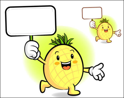 El amor la caricatura super fruta Vector 4