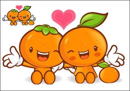Super amor de dibujos animados de frutas vector de material1