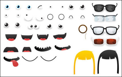 Cartoon monstruo material convertibles vector elemento