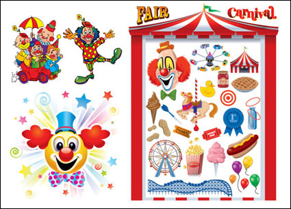 El vector de payaso y el carnaval de material