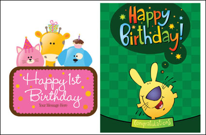 Tarjeta de cumpleaños de vectores de material