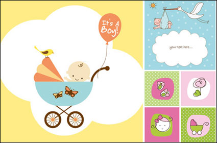 Vector artculos de beb lindo tema
