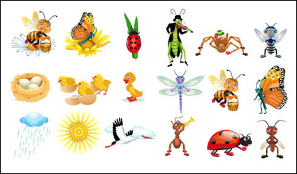 Cute insectos vectores