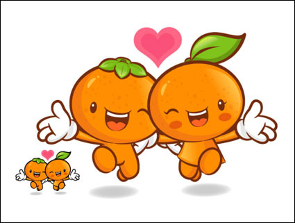 El amor la caricatura super fruta Vector 9