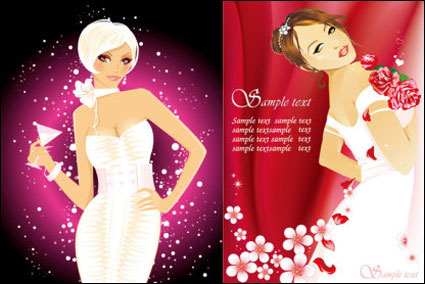 La moda femenina vector material
