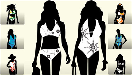 Modelos de pasarela silueta del vector