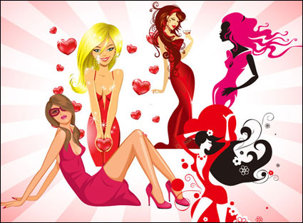 Vector rojo belleza