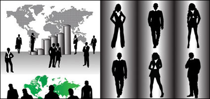 La gente de negocios vector silueta de material