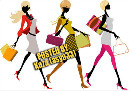 La moda femenina vector material