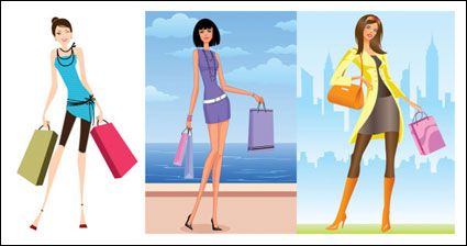 Tiendas de moda las mujeres vector de material
