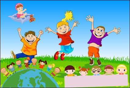 Vector de la Infancia tema de material