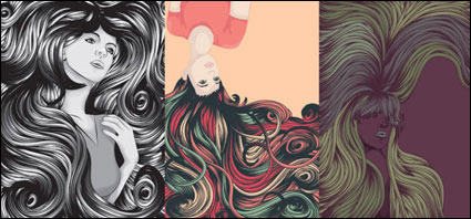 Enfriar mujeres vector pelo complejo de material