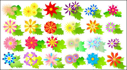 Flores de colores vector de material