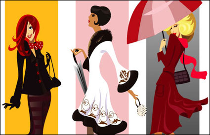 Vector personajes de moda femenina