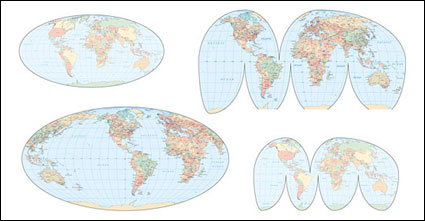 Vectores Mapa del mundo de diversos