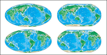 Versin en color Varios del mapa del mundo Vector