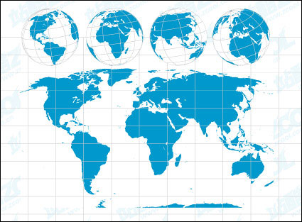 mapa del mundo y el vector de la Tierra