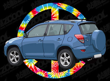Autos y contra la guerra vector de material signos
