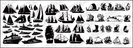 Una variedad de barcos de vela Vector silueta