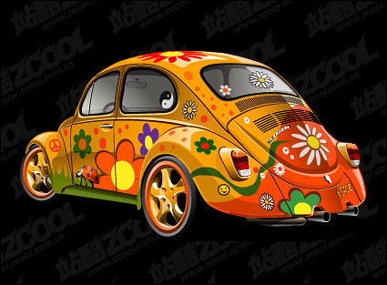 Hermosas flores, material de auto vector
