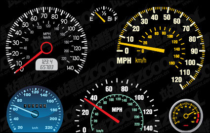 Velocmetro coche vector material