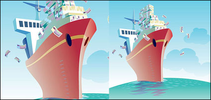 Buques comerciales ilustracin temtica vector material