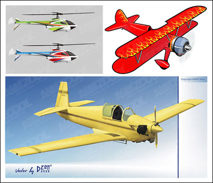 3 aviones vector de material