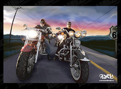 dibujo realista de Harley-Davidson de la familia de vector de material